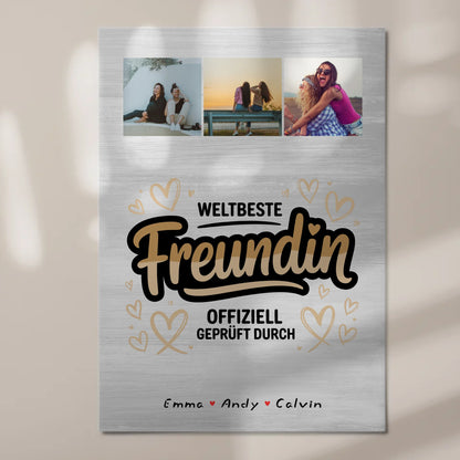 Fotoboard beste Freundin Beste Freundin Fotocollage Weltbeste Freundin Offiziell Geprüft Durch Geschenk