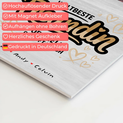 Fotoboard beste Freundin Beste Freundin Fotocollage Weltbeste Freundin Offiziell Geprüft Durch Geschenk