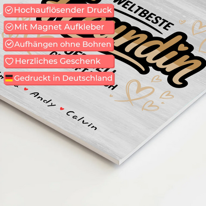 Fotoboard beste Freundin Beste Freundin Fotocollage Weltbeste Freundin Offiziell Geprüft Durch Geschenk