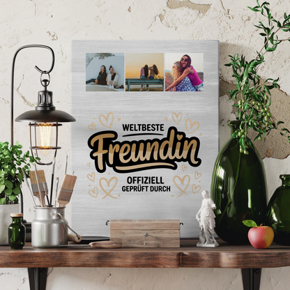 Freundinnen Bild Personalisiert Beste Freundin Fotocollage Weltbeste Freundin Offiziell Geprüft Durch 3