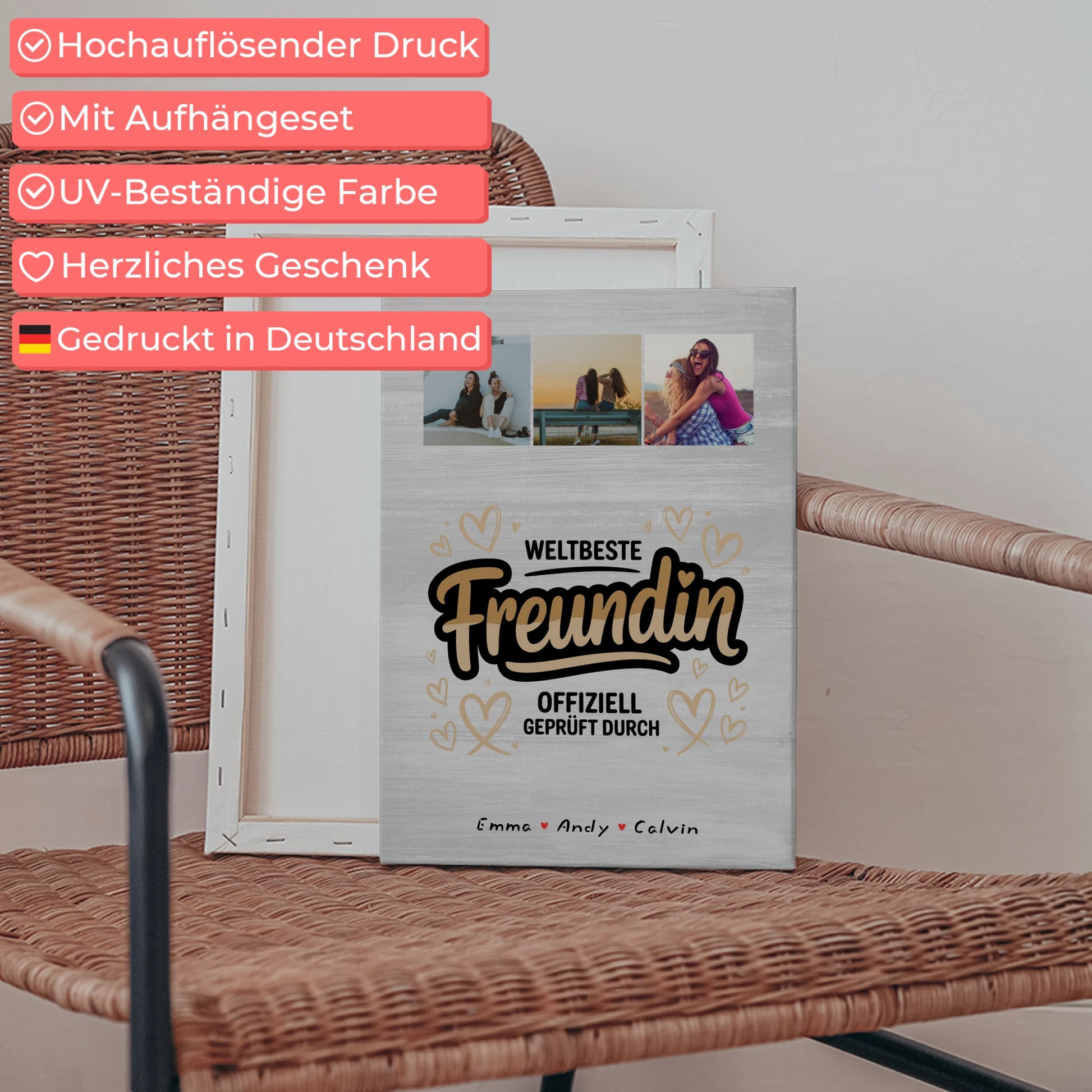 Freundinnen Bild Personalisiert Beste Freundin Fotocollage Weltbeste Freundin Offiziell Geprüft Durch 5