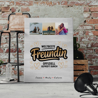 Freundinnen Bild Personalisiert Beste Freundin Fotocollage Weltbeste Freundin Offiziell Geprüft Durch 4