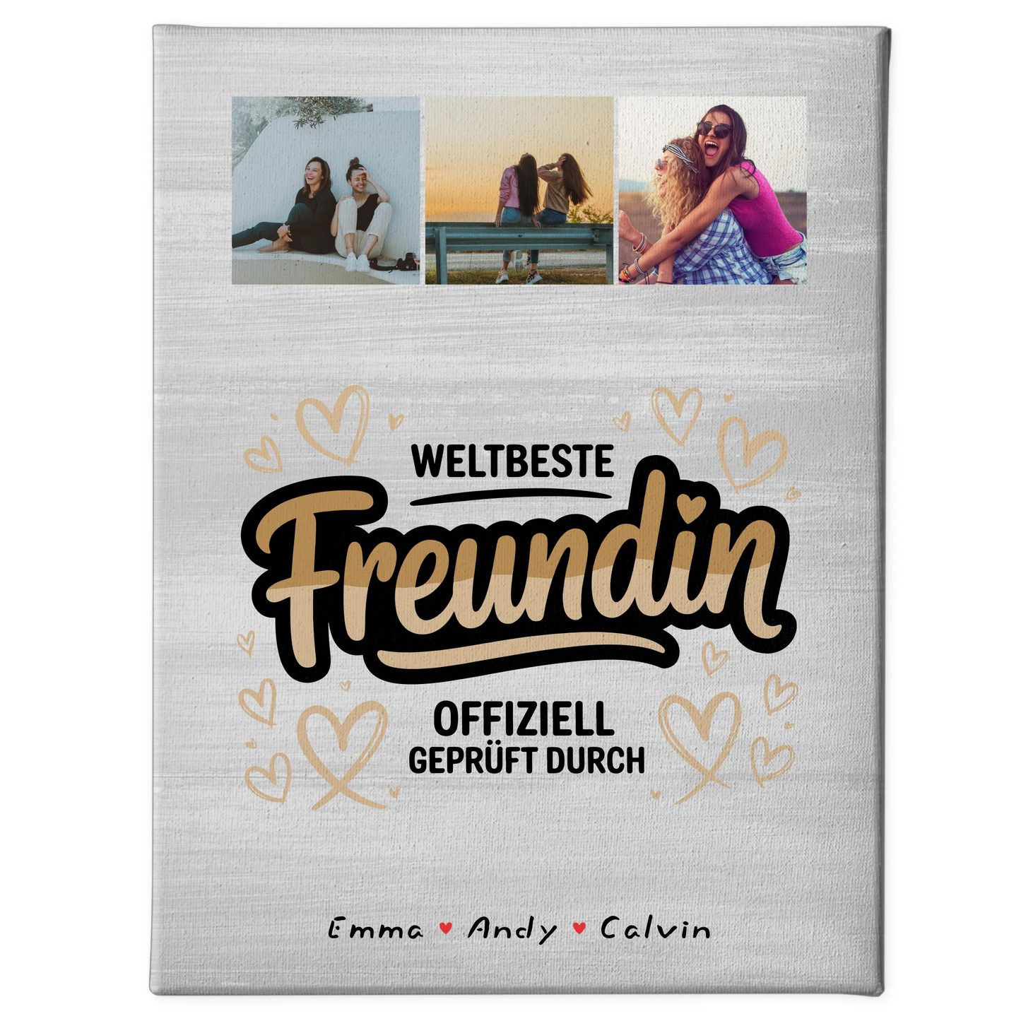 Freundinnen Bild Personalisiert Beste Freundin Fotocollage Weltbeste Freundin Offiziell Geprüft Durch 1