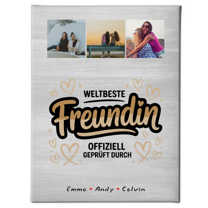 Freundinnen Bild Personalisiert Beste Freundin Fotocollage Weltbeste Freundin Offiziell Geprüft Durch 1