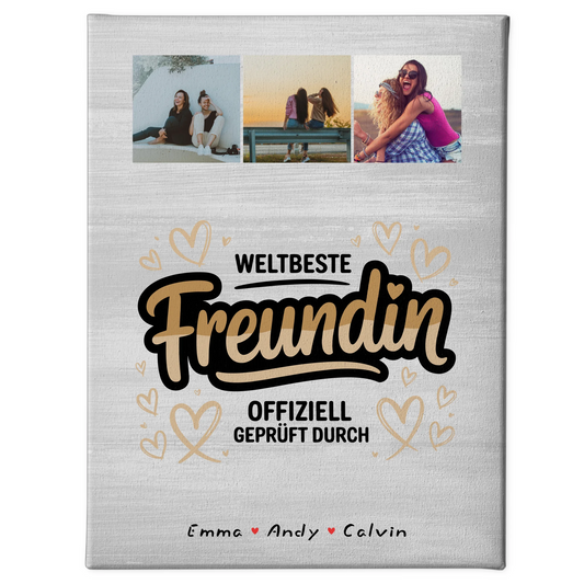 Freundinnen Bild Personalisiert Beste Freundin Fotocollage Weltbeste Freundin Offiziell Geprüft Durch 1