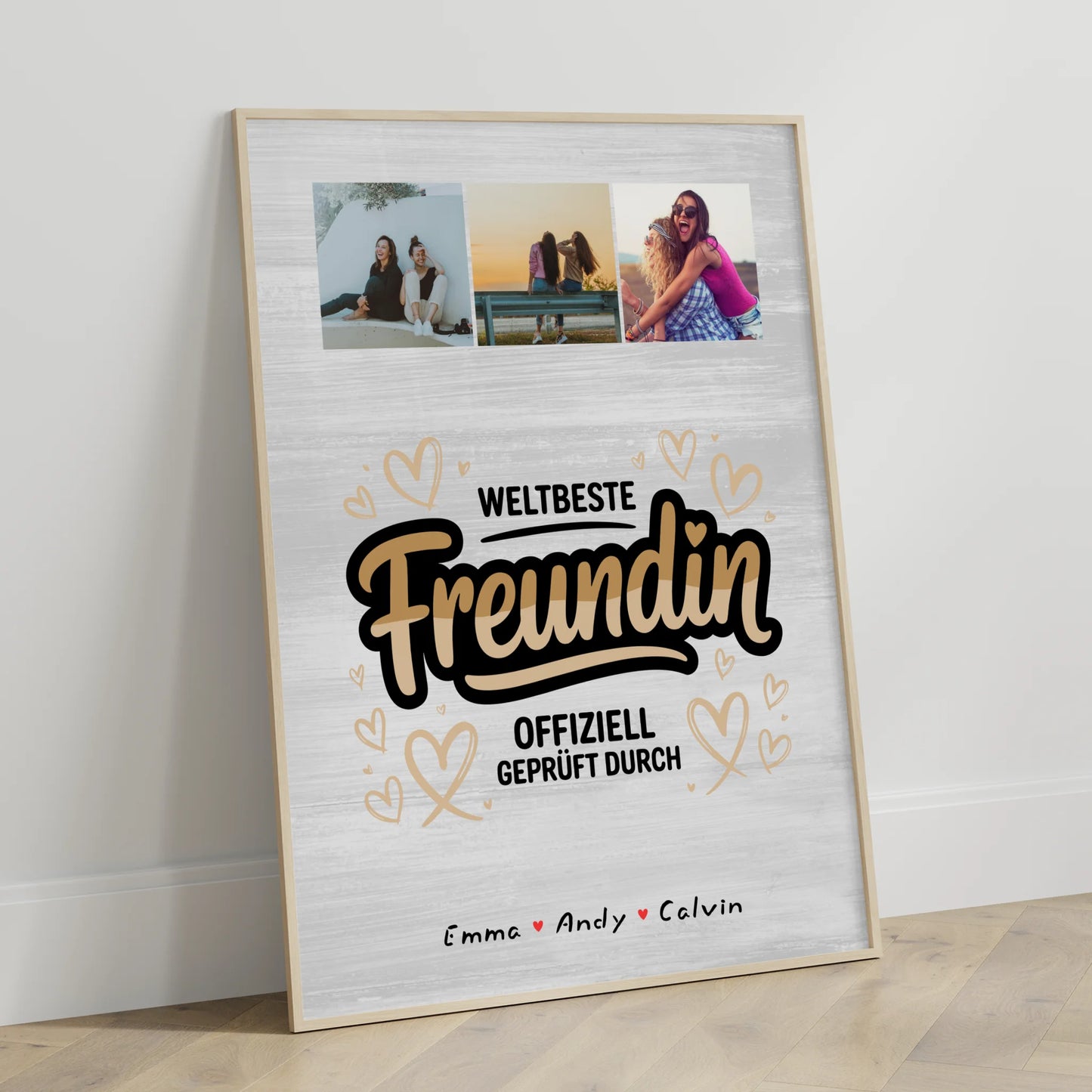 Beste Freundin Poster Fotocollage Weltbeste Freundin Offiziell Geprüft Durch personalisiertes Geschenk