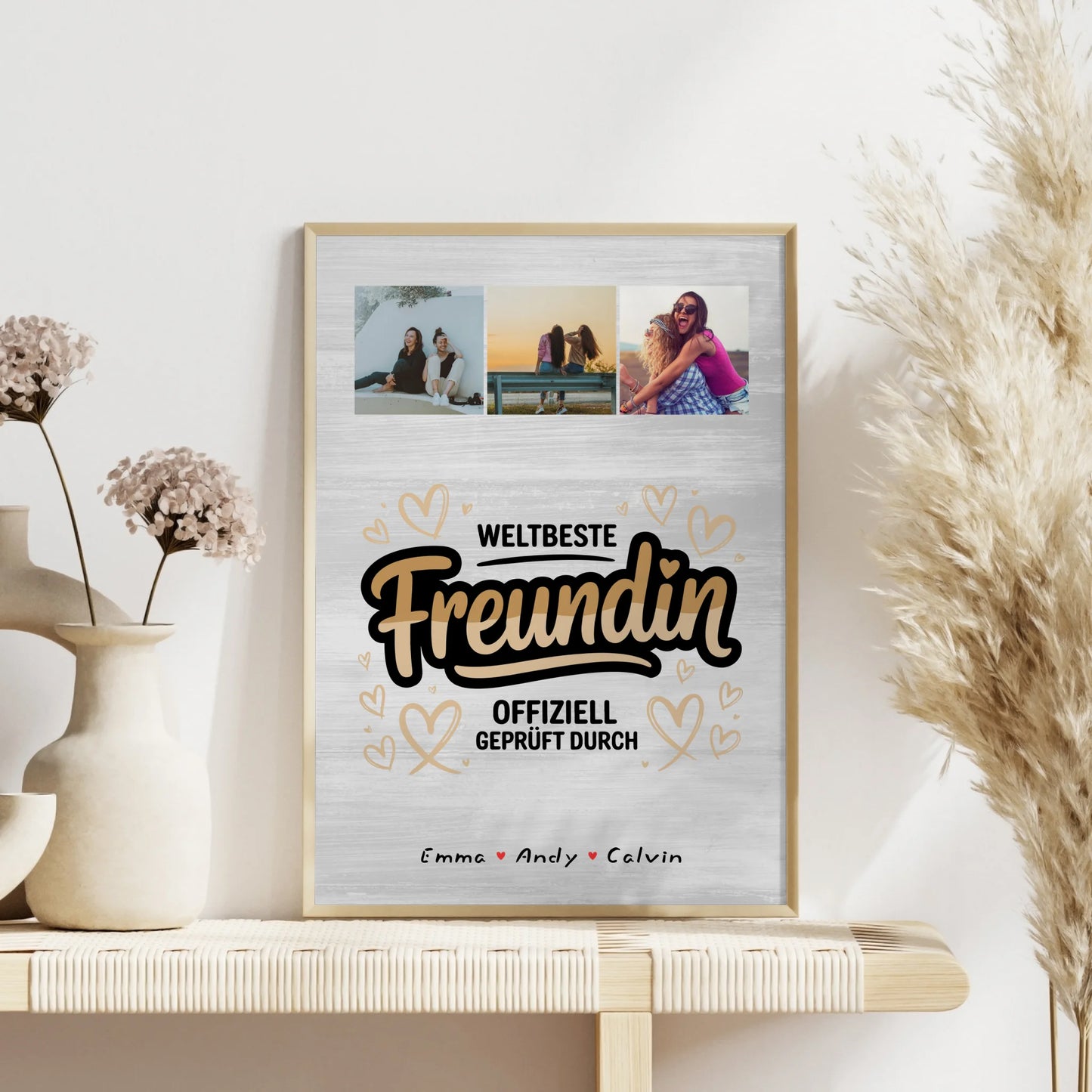 Beste Freundin Poster Fotocollage Weltbeste Freundin Offiziell Geprüft Durch personalisiertes Geschenk