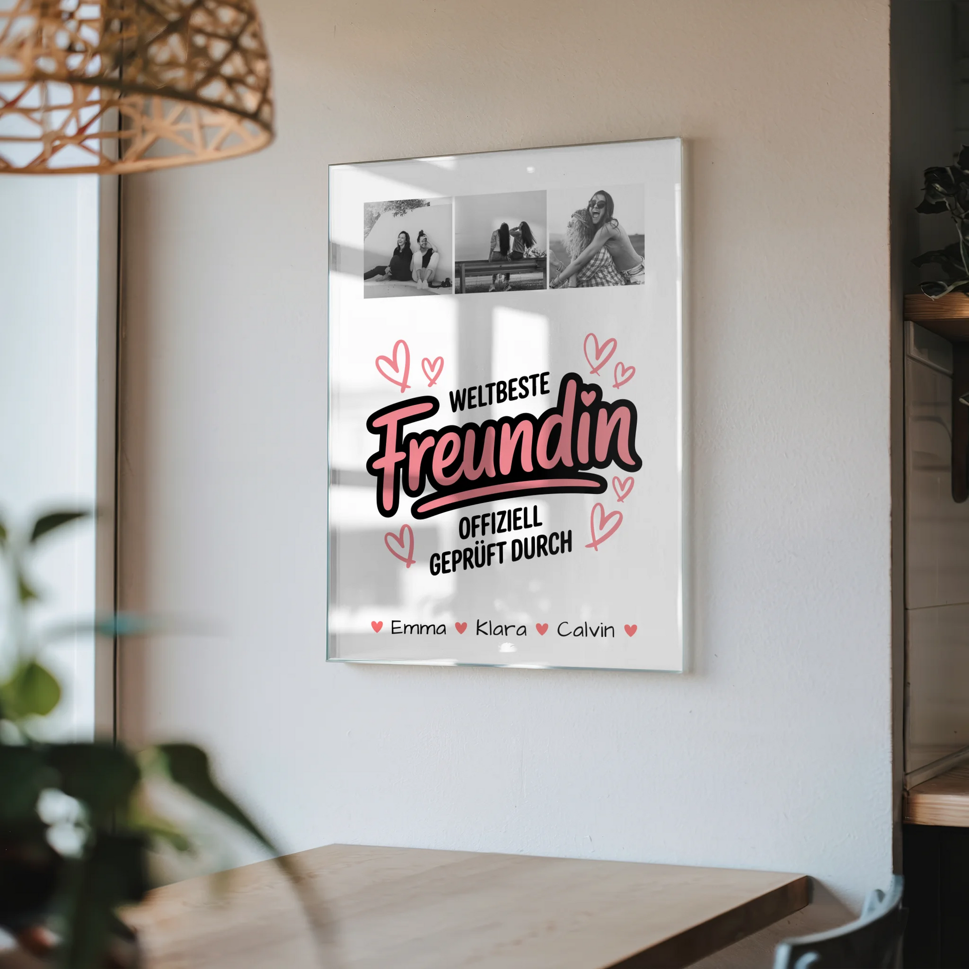 Fotogeschenk beste Freundin Geschenk Fotocollage Beste Freundin Weltbeste Freundin Offiziell Geprüft Durch 4