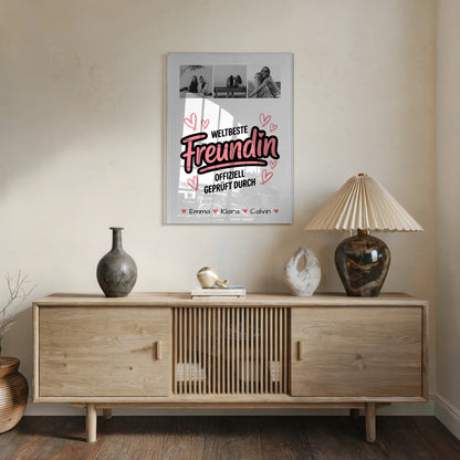 Fotogeschenk beste Freundin Geschenk Fotocollage Beste Freundin Weltbeste Freundin Offiziell Geprüft Durch 5