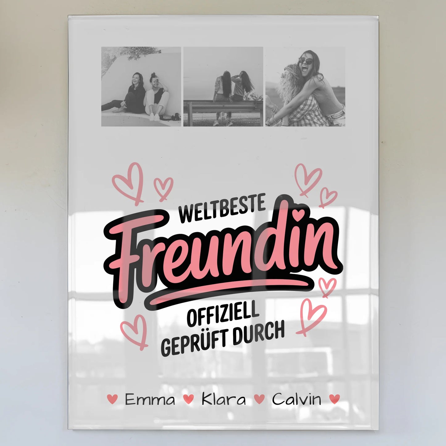 Fotogeschenk beste Freundin Geschenk Fotocollage Beste Freundin Weltbeste Freundin Offiziell Geprüft Durch 1