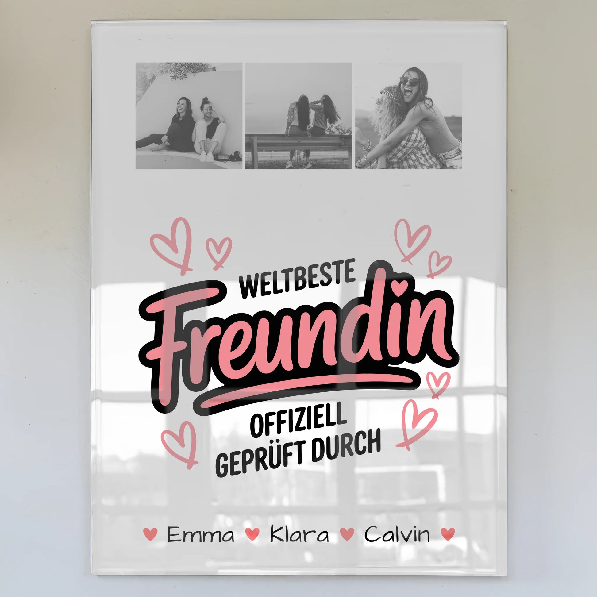 Fotogeschenk beste Freundin Geschenk Fotocollage Beste Freundin Weltbeste Freundin Offiziell Geprüft Durch 1