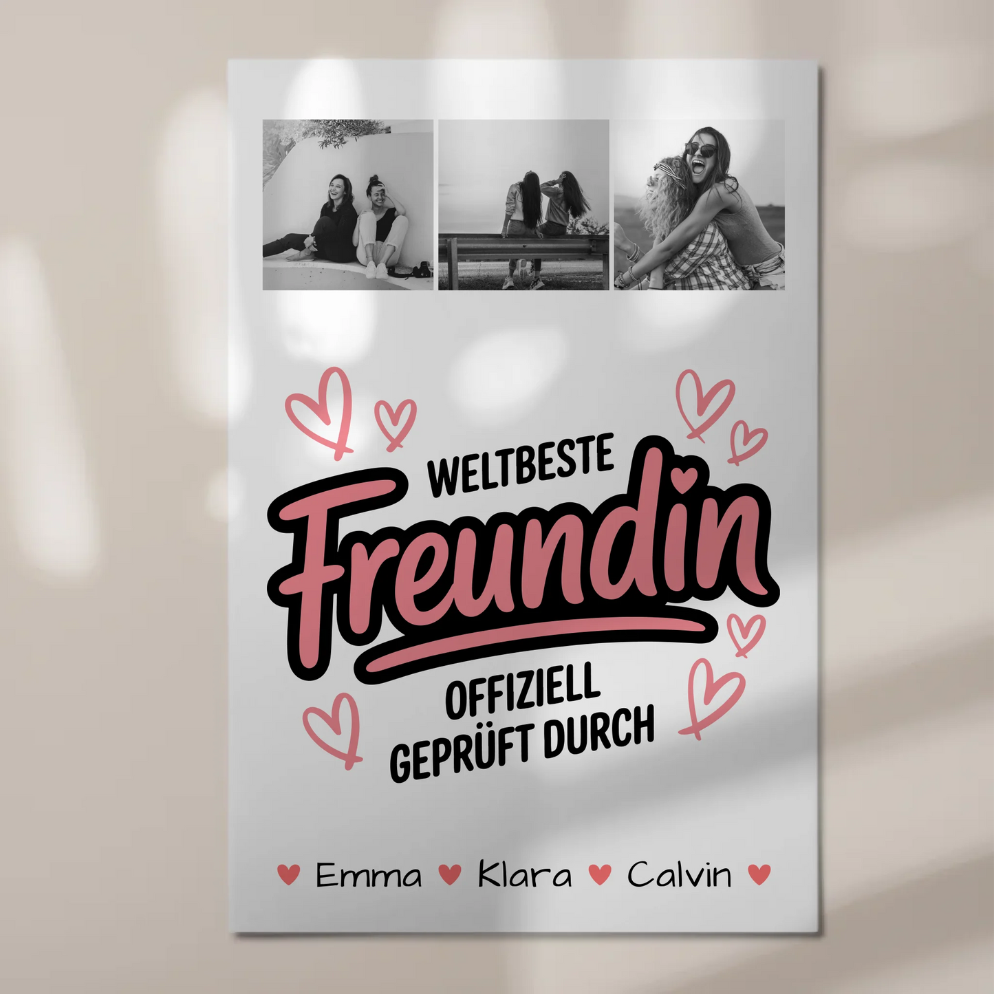 Beste Freundin Fotoboard Geschenk Fotocollage Beste Freundin Weltbeste Freundin Offiziell Geprüft Durch 1