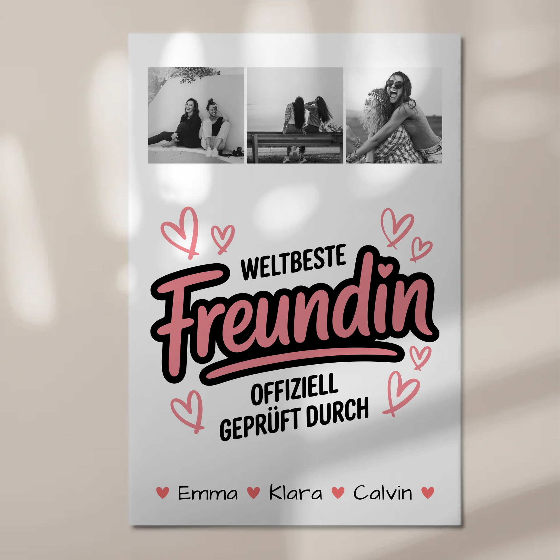 Beste Freundin Fotoboard Geschenk Fotocollage Beste Freundin Weltbeste Freundin Offiziell Geprüft Durch 1
