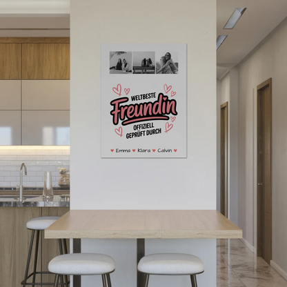 Beste Freundin Fotoboard Geschenk Fotocollage Beste Freundin Weltbeste Freundin Offiziell Geprüft Durch 8