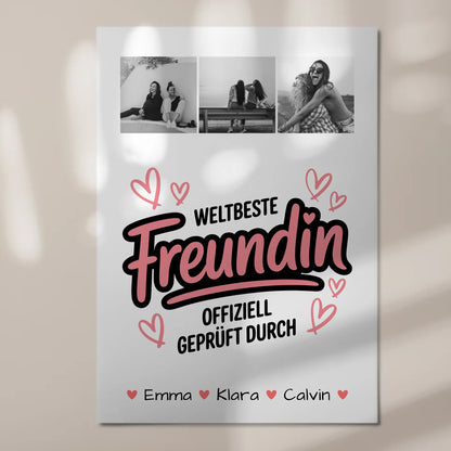 Beste Freundin Fotoboard Geschenk Fotocollage Beste Freundin Weltbeste Freundin Offiziell Geprüft Durch 7
