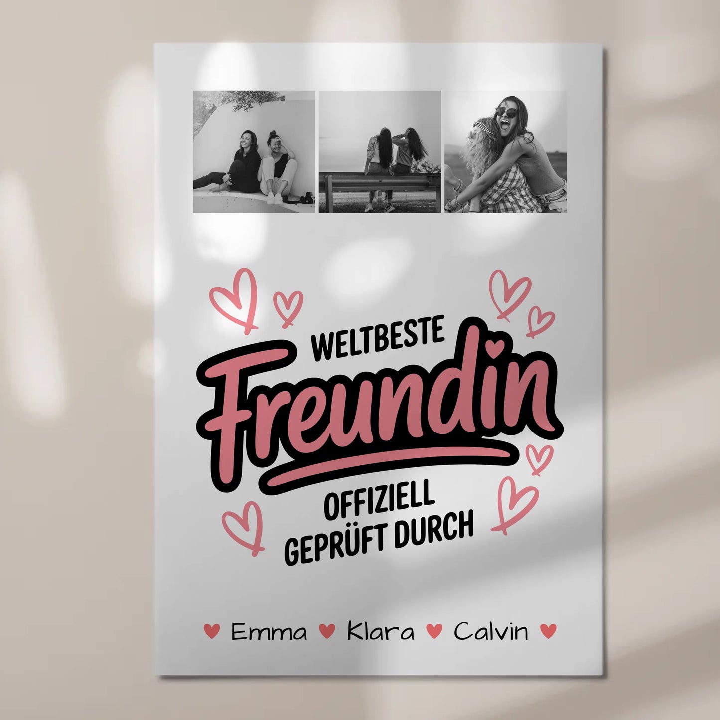Beste Freundin Fotoboard Geschenk Fotocollage Beste Freundin Weltbeste Freundin Offiziell Geprüft Durch