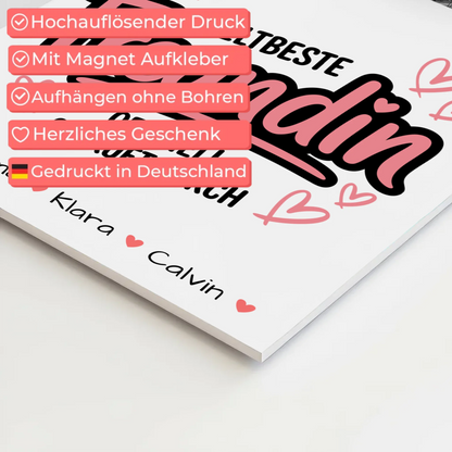 Beste Freundin Fotoboard Geschenk Fotocollage Beste Freundin Weltbeste Freundin Offiziell Geprüft Durch