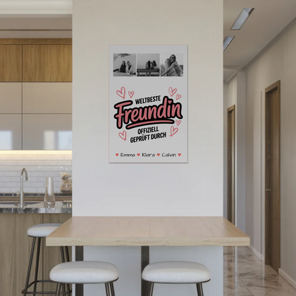 Beste Freundin Fotoboard Geschenk Fotocollage Beste Freundin Weltbeste Freundin Offiziell Geprüft Durch