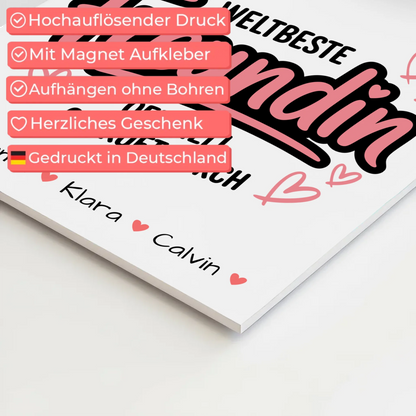 Beste Freundin Fotoboard Geschenk Fotocollage Beste Freundin Weltbeste Freundin Offiziell Geprüft Durch