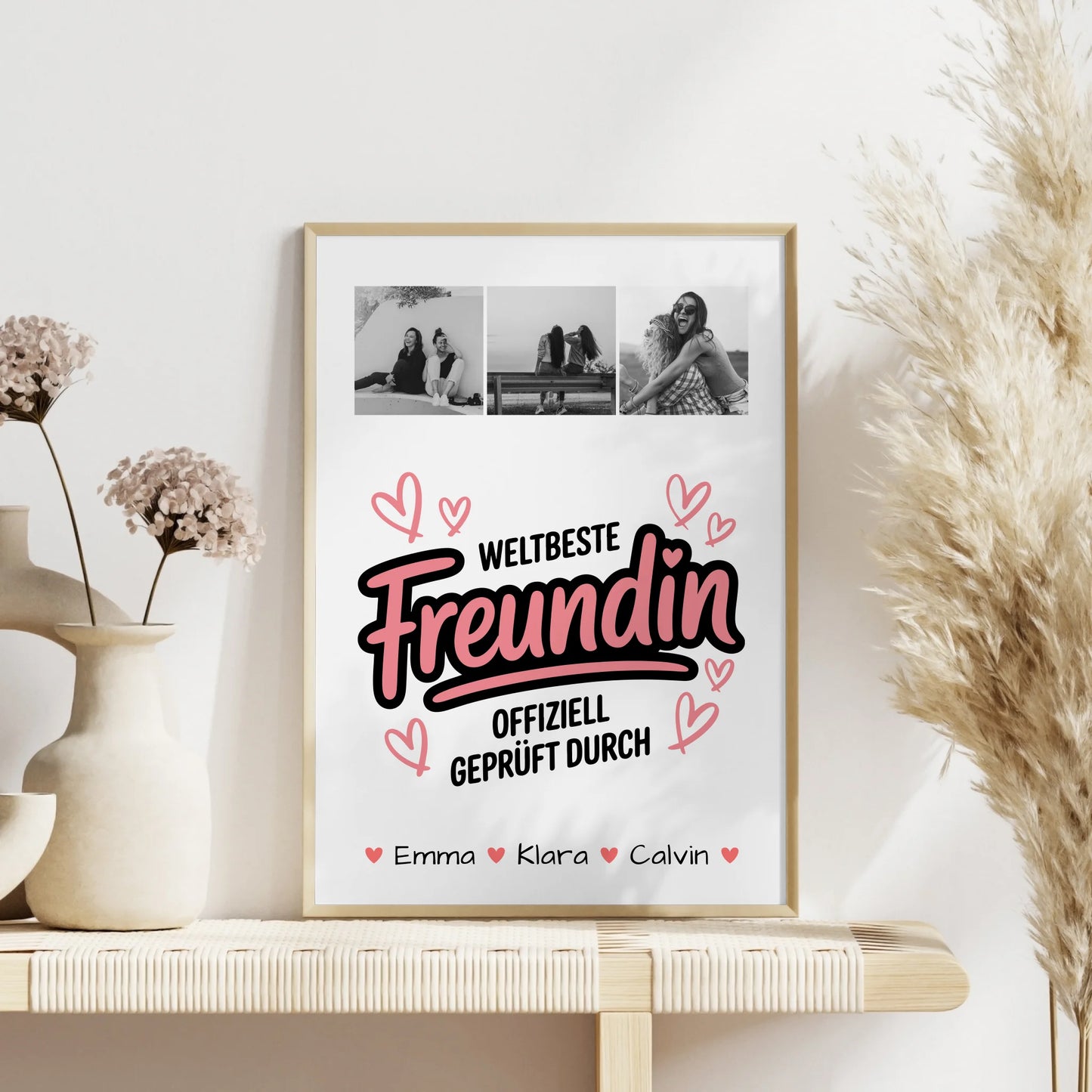 Freundinnen Bild Personalisiert Poster Geschenk Fotocollage Beste Freundin Weltbeste Freundin Offiziell Geprüft Durch