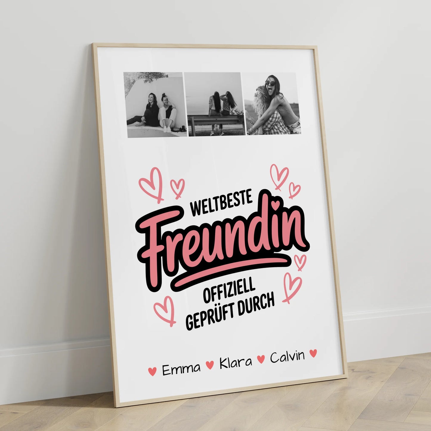Freundinnen Bild Personalisiert Poster Geschenk Fotocollage Beste Freundin Weltbeste Freundin Offiziell Geprüft Durch