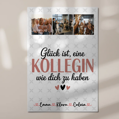 Personalisierte Magnetposter Fotoboard mit Fotocollage für Kolleginnen Glück Ist eine Kollegin Wie Dich Zu Haben 1