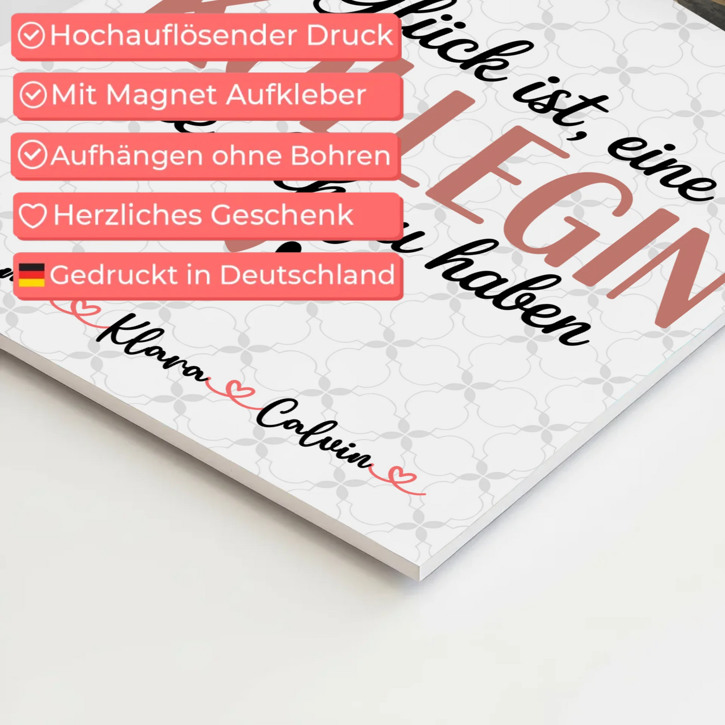 Personalisierte Magnetposter Fotoboard mit Fotocollage für Kolleginnen Glück Ist eine Kollegin Wie Dich Zu Haben 4