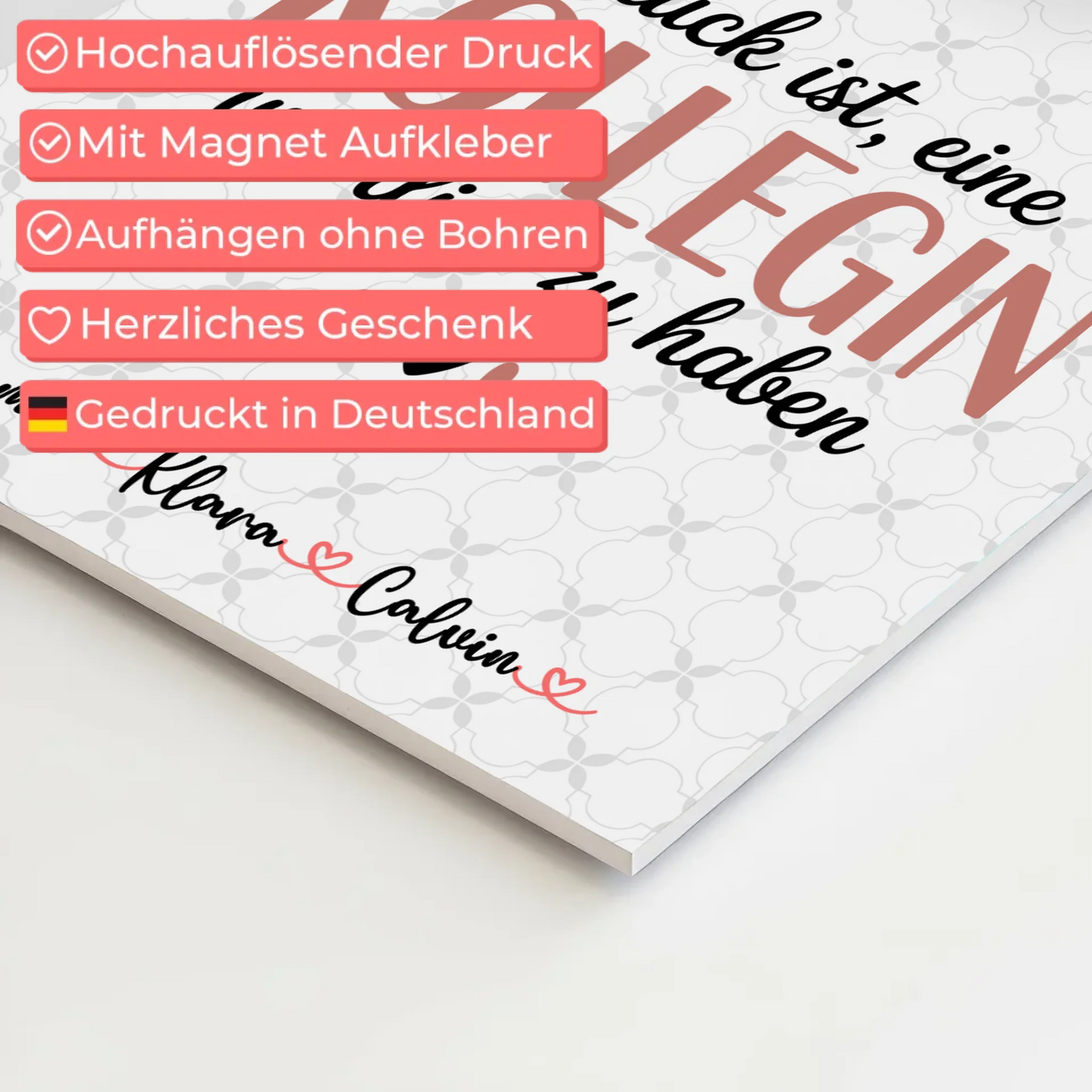 Personalisierte Magnetposter Fotoboard mit Fotocollage für Kolleginnen Glück Ist eine Kollegin Wie Dich Zu Haben 10