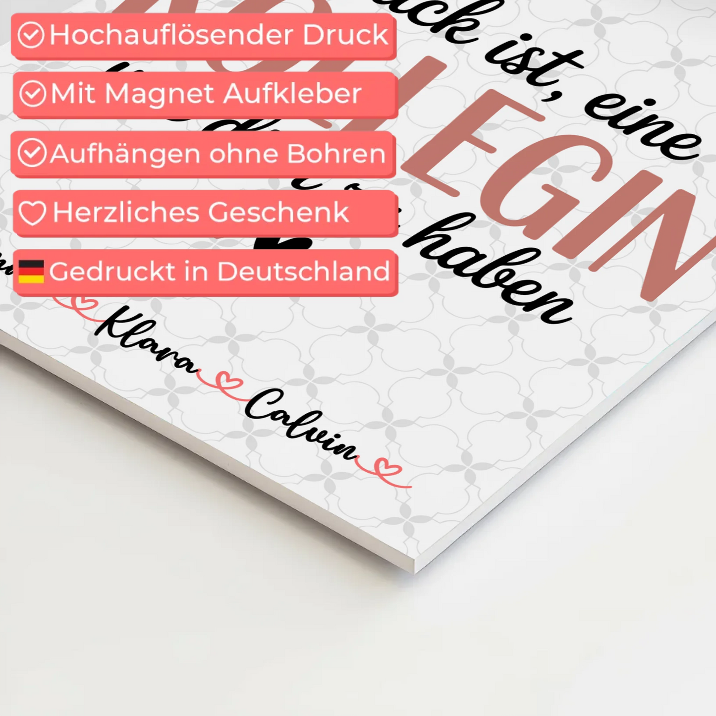 Personalisierte Magnetposter Fotoboard mit Fotocollage für Kolleginnen Glück Ist eine Kollegin Wie Dich Zu Haben