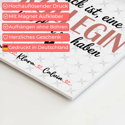 Personalisierte Magnetposter Fotoboard mit Fotocollage für Kolleginnen Glück Ist eine Kollegin Wie Dich Zu Haben