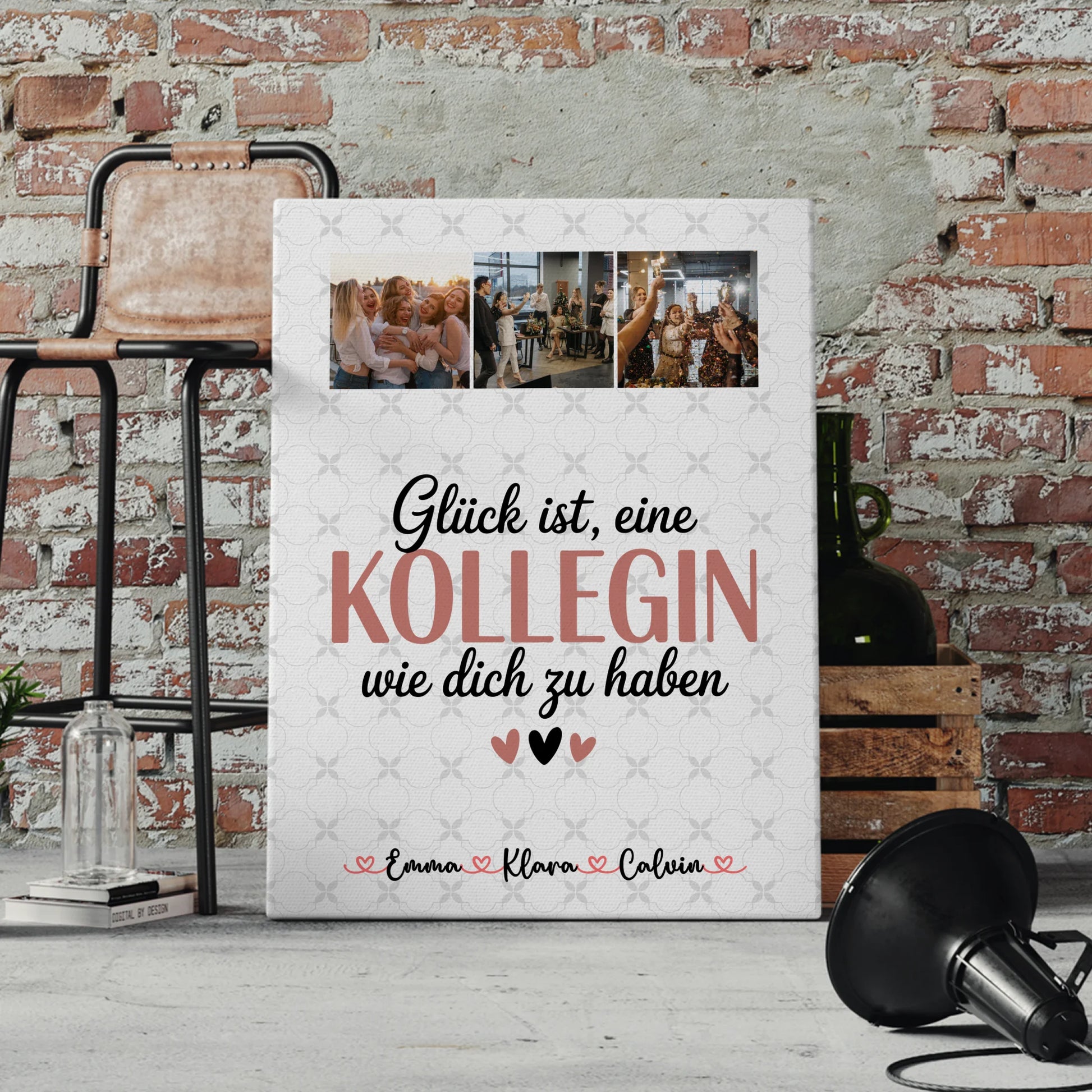 Wandbild Fotocollage für Kollegin Glück ist eine Kollegin wie Dich zu haben 4