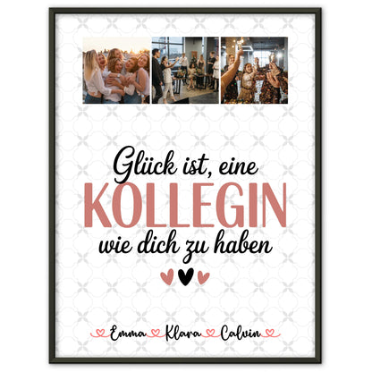 Personalisiertes Team Abschied Poster mit Fotocollage für Kollegin Glück Ist eine Kollegin Wie Dich Zu Haben