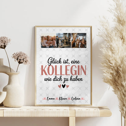 Personalisiertes Team Abschied Poster mit Fotocollage für Kollegin Glück Ist eine Kollegin Wie Dich Zu Haben