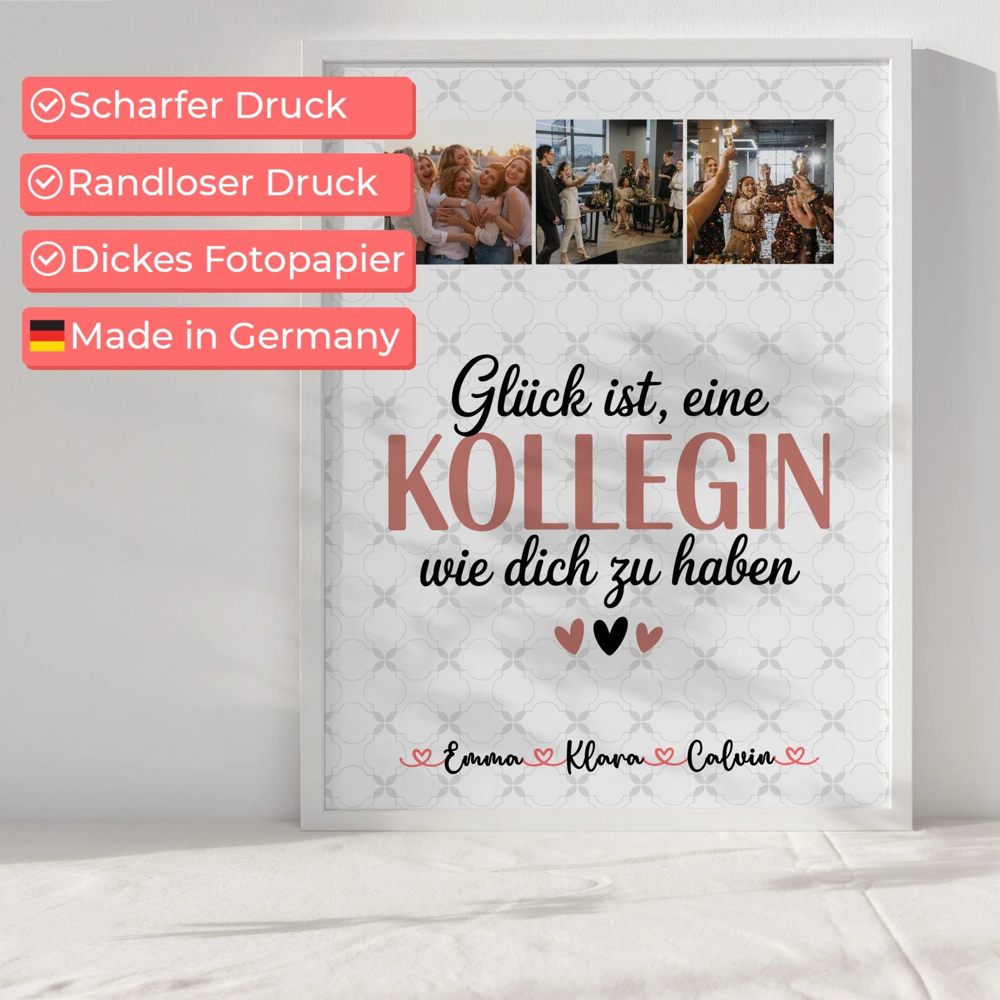 Personalisiertes Team Abschied Poster mit Fotocollage für Kollegin Glück Ist eine Kollegin Wie Dich Zu Haben