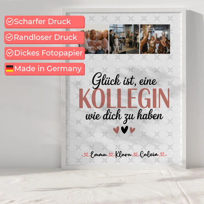 Personalisiertes Team Abschied Poster mit Fotocollage für Kollegin Glück Ist eine Kollegin Wie Dich Zu Haben