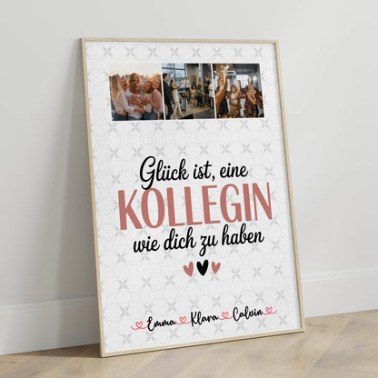 Personalisiertes Team Abschied Poster mit Fotocollage für Kollegin Glück Ist eine Kollegin Wie Dich Zu Haben