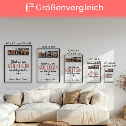 Personalisiertes Team Abschied Poster mit Fotocollage für Kollegin Glück Ist eine Kollegin Wie Dich Zu Haben