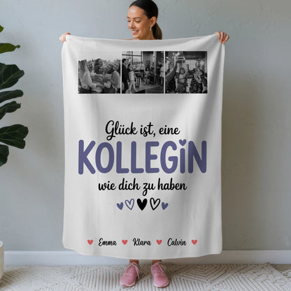 Personalisierte Decke Mit Namen Fotocollage für Kollegin Glück Ist eine Kollegin Wie Dich Zu Haben 1