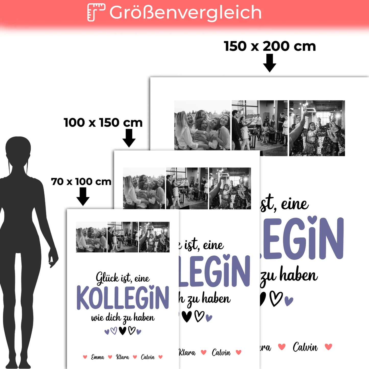 Personalisierte Decke Mit Namen Fotocollage für Kollegin Glück Ist eine Kollegin Wie Dich Zu Haben 5