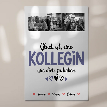 Personalisiertes Fotoboard Poster Magnetisch für Kollegin Fotocollage Glück Ist eine Kollegin Wie Dich Zu Haben 1
