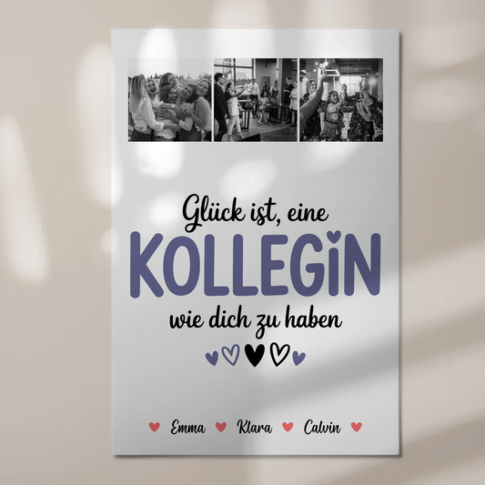Personalisiertes Fotoboard Poster Magnetisch für Kollegin Fotocollage Glück Ist eine Kollegin Wie Dich Zu Haben 1