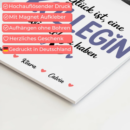 Personalisiertes Fotoboard Poster Magnetisch für Kollegin Fotocollage Glück Ist eine Kollegin Wie Dich Zu Haben 4