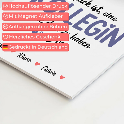 Personalisiertes Fotoboard Poster Magnetisch für Kollegin Fotocollage Glück Ist eine Kollegin Wie Dich Zu Haben 10