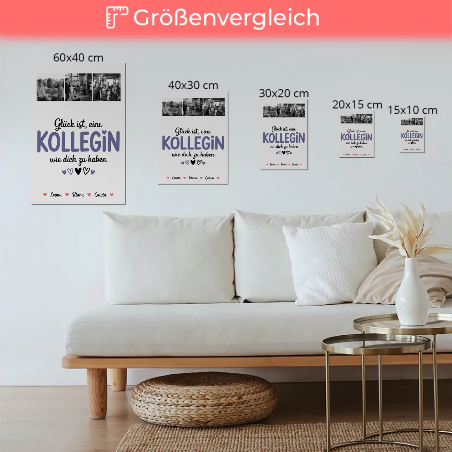 Personalisiertes Fotoboard Poster Magnetisch für Kollegin Fotocollage Glück Ist eine Kollegin Wie Dich Zu Haben