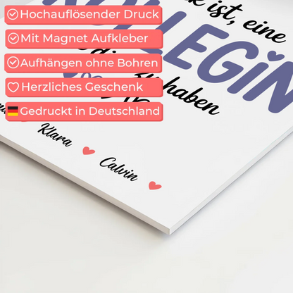 Personalisiertes Fotoboard Poster Magnetisch für Kollegin Fotocollage Glück Ist eine Kollegin Wie Dich Zu Haben