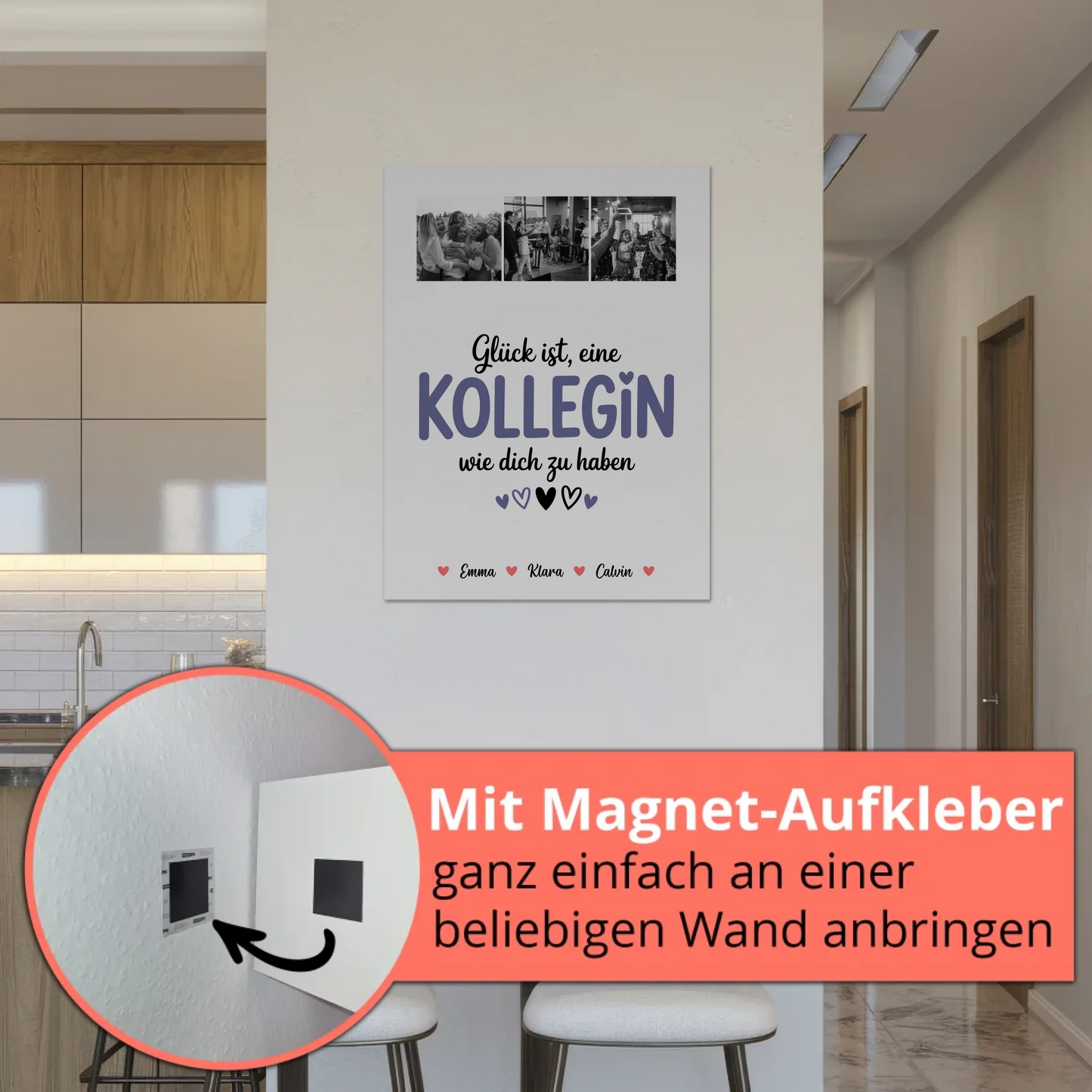Personalisiertes Fotoboard Poster Magnetisch für Kollegin Fotocollage Glück Ist eine Kollegin Wie Dich Zu Haben