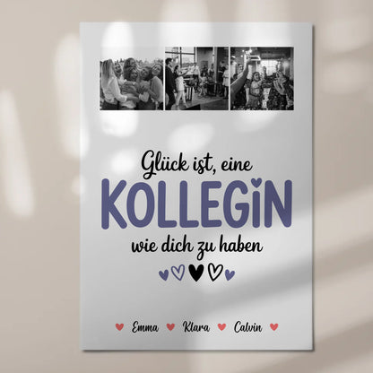 Personalisiertes Fotoboard Poster Magnetisch für Kollegin Fotocollage Glück Ist eine Kollegin Wie Dich Zu Haben