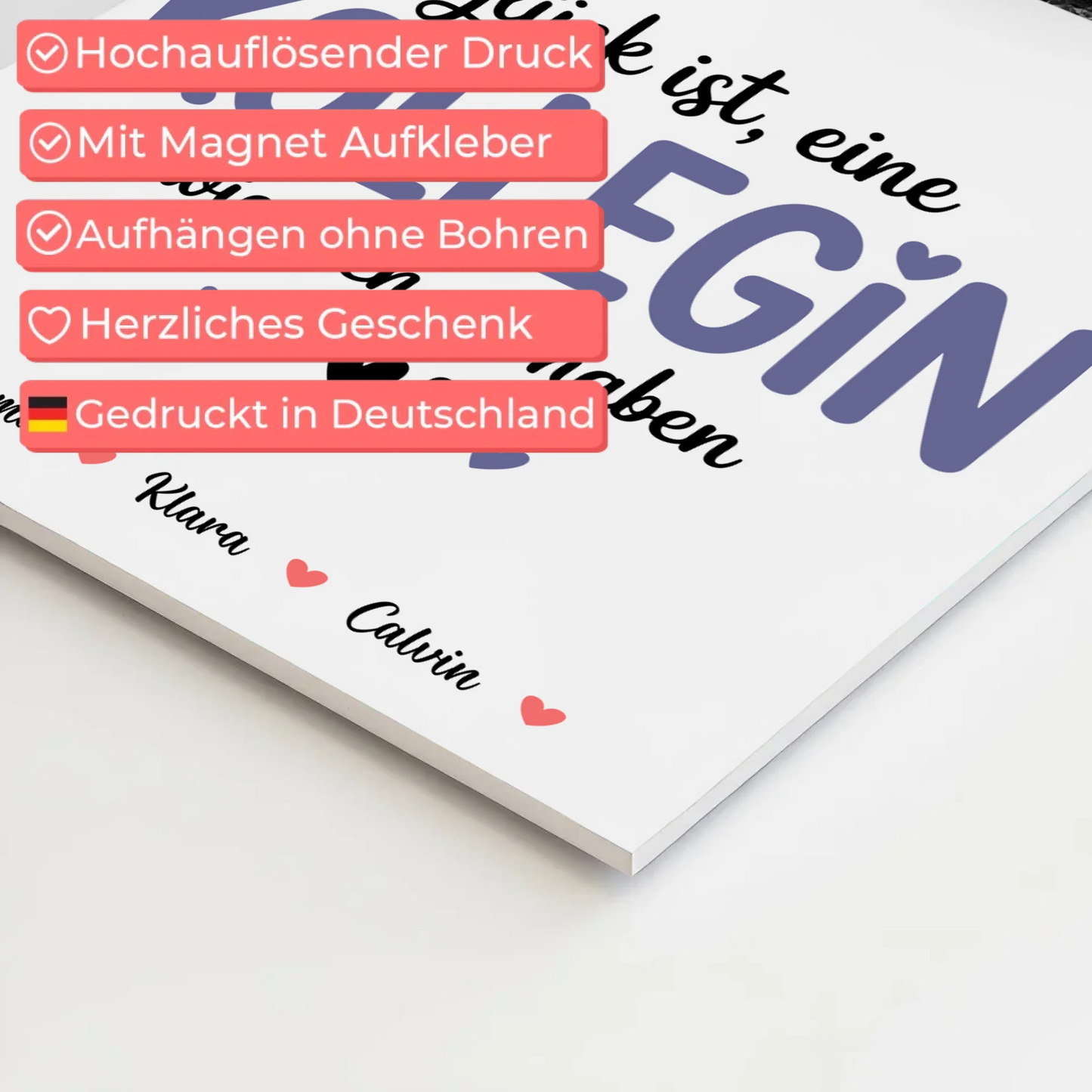 Personalisiertes Fotoboard Poster Magnetisch für Kollegin Fotocollage Glück Ist eine Kollegin Wie Dich Zu Haben