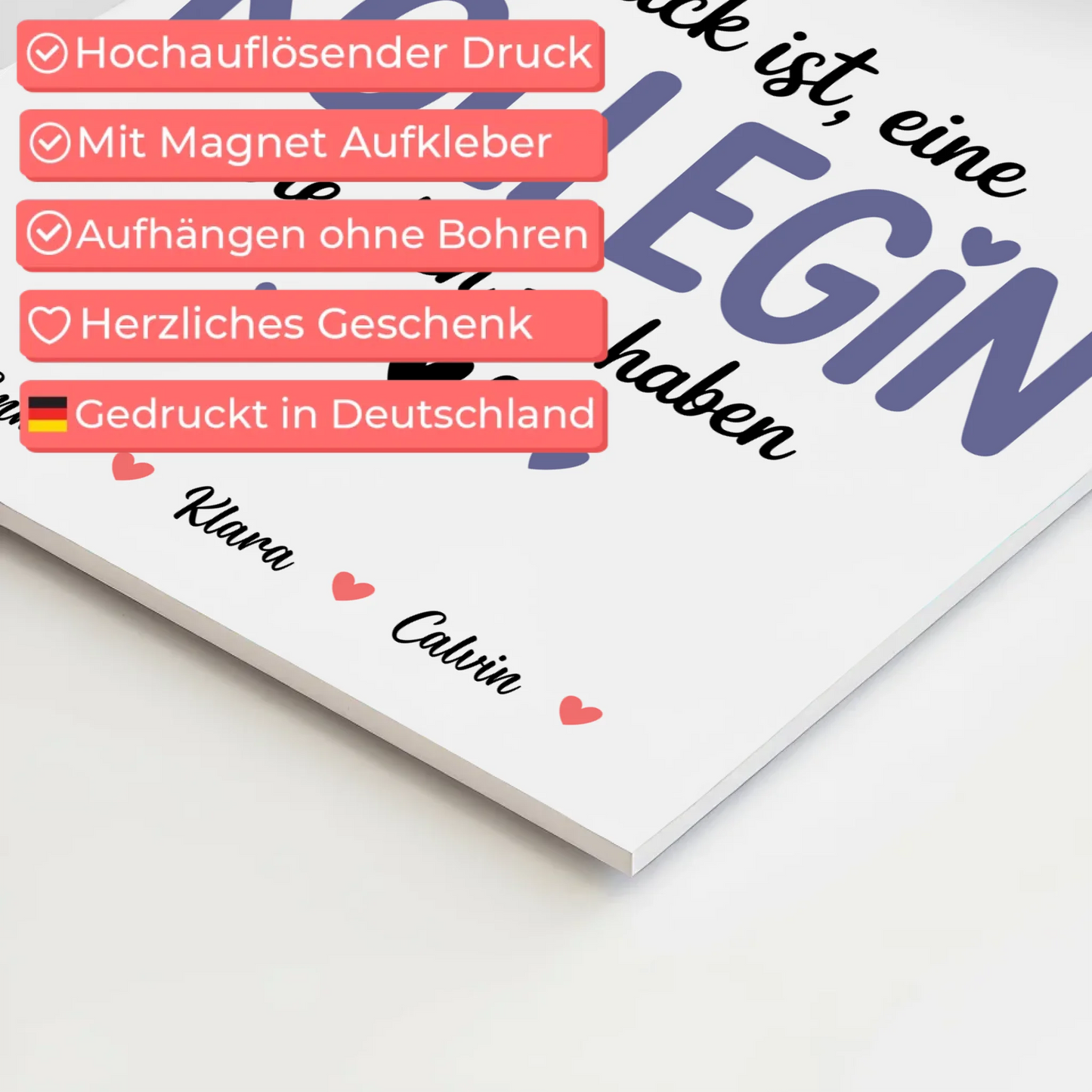 Personalisiertes Fotoboard Poster Magnetisch für Kollegin Fotocollage Glück Ist eine Kollegin Wie Dich Zu Haben