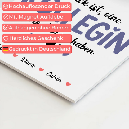 Personalisiertes Fotoboard Poster Magnetisch für Kollegin Fotocollage Glück Ist eine Kollegin Wie Dich Zu Haben